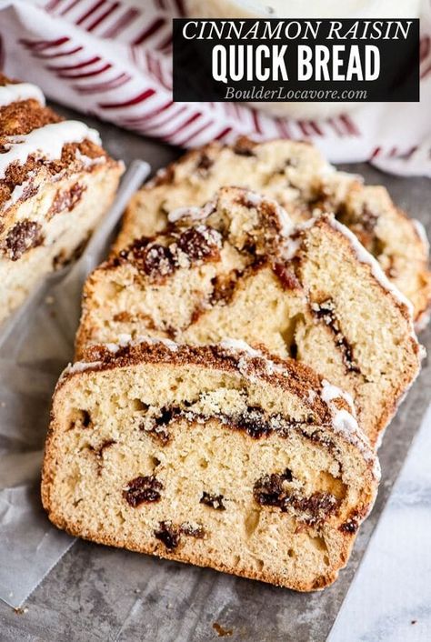 Cinnamon Raisin Quick Bread, Raisin Quick Bread, Raisin Loaf, Bread Loaf Recipe, Cinnamon Raisin Bread Recipe, Easy Quick Bread, Cinnamon Bread Recipe, Quick Bread Recipes Easy, Homemade Comfort Food