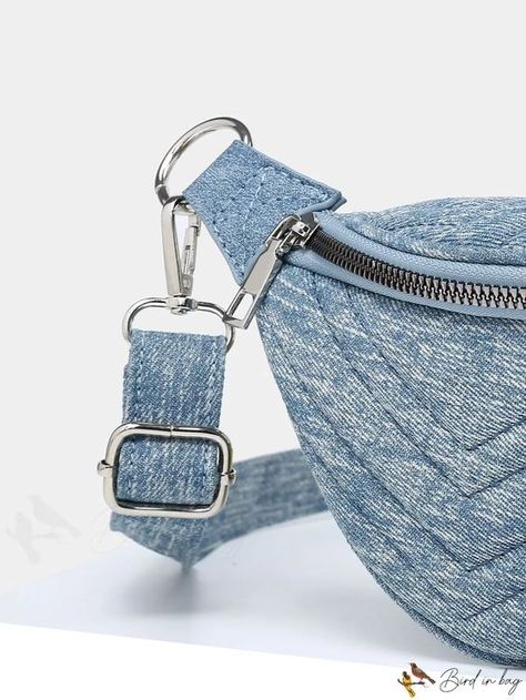 BirdinBag - Minimalist Denim Waist Pack with Decorative Stitching - Stylish and Functional #jeansbagdiyideas #jeansbagdiyeasy #jeansbagdiypattern Jeans Bag Diy, Diy Jean Bag, Recycled Jeans Bag, Banana Bag, Recycled Jeans, Adjustable Bag, Decorative Stitching, Denim Diy, Jeans Diy