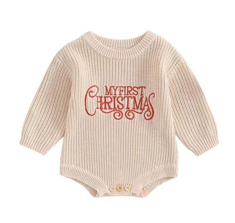 A pretty cotton Christmas bodysuit with embroidered writing for top quality! When purchasing, please indicate the desired size in the "personalization" box. *3 months *6 months *9 months *12 months *18 months As well as the desired color 🤍🎅 First Santa Picture Outfit, Born At Home Onesie, Christmas Baby Announcement To Family, Outfit Sweater Oversize, Christmas Gifts For Babies, Baby Christmas Outfits, Baby Christmas Sweater, Christmas Baby Romper, Baby Boy Christmas Outfit