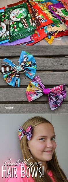 Ochrana Prírody, Candy Costumes, Candy Hair, Candy Wrapper, Diy Bows, Candy Crafts, Neck Accessories, Candy Bar Wrappers, Candy Wrappers