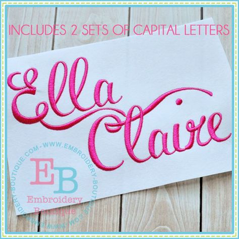 Ella Claire, Best Embroidery Machine, Embroidery Boutique, Embroidery Transfers, Machine Embroidery Projects, Embroidery Patterns Vintage, Embroidery Monogram, Learn Embroidery, Capital Letters