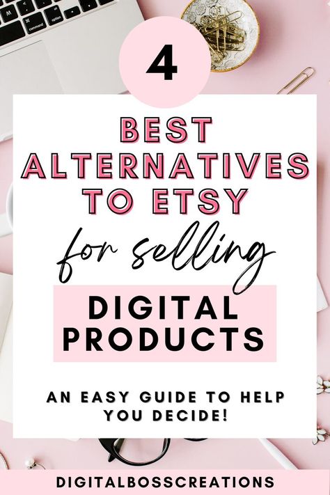 I will help you find the perfect alternatives to Etsy for selling digital products to make your life much easier. In this blog post, I will go through four alternatives to Etsy to help you with your digital product business. Starting Etsy Shop, Starting An Etsy Business, Small Business Advice, Selling Digital Products, Mom Entrepreneur, Etsy Seo, Money Making Jobs, Create Digital Product, Seo Optimization