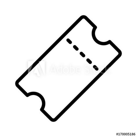 Stock Image: Movie ticket stub or theater admission with perforation line art vector icon for apps and websites Movie Ticket Drawing, Movie Ticket Tattoo, Movie Ticket Stubs, Icon For Apps, Ticket Drawing, Movie Festival, Movie Ticket, Ticket Stub, Line Art Vector