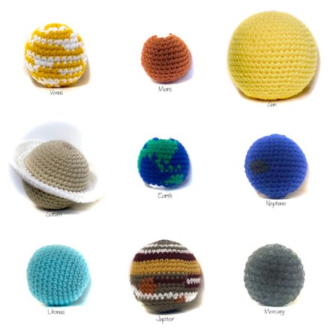 Crochet Planets Solar System Pattern, Planets Crochet, House Diys, Sun And Planets, Stem Steam, Beginner Crochet Projects, Presents For Kids, Crochet Stuff, Learn To Crochet