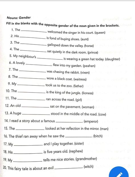 Noun Gender Noun Gender Worksheet For Class 3, Gender Nouns Worksheet For Grade 3, Gender Worksheet Class 3, Gender Worksheet For Class 1, Gender Worksheet Grade 4, Noun Worksheet Grade 3, Gender Worksheets For Grade 2, Gender Nouns Worksheet, Nouns Worksheet Grade 3