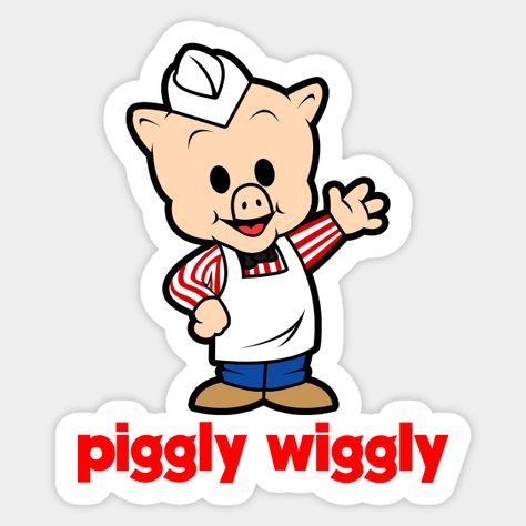 Piggly Wiggly -- Choose from our vast selection of stickers to match with your favorite design to make the perfect customized sticker/decal. Perfect to put on water bottles, laptops, hard hats, and car windows. Everything from favorite TV show stickers to funny stickers. For men, women, boys, and girls. Piggly Wiggly, Funny Sayings, Cool Stickers, Hard Hats, Car Windows, Funny Stickers, Childhood Memories, Custom Stickers, Favorite Tv Shows