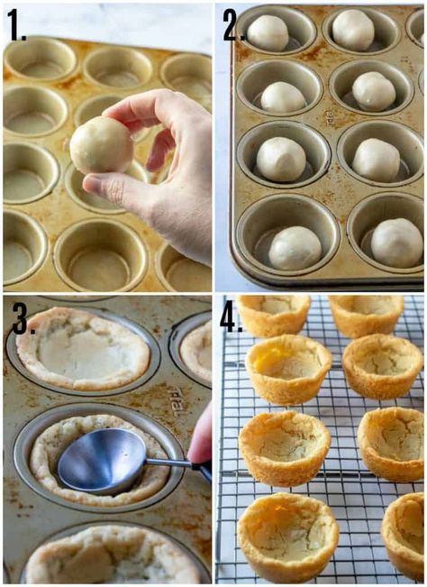 Easy Cookie Cups, Cookie In A Cup, Pillsbury Cookie Dough, Cookie Dough Cups, Homemade Frosting Recipes, Pillsbury Cookies, Pillsbury Sugar Cookies, Cookie Ingredients, Cup Cookie