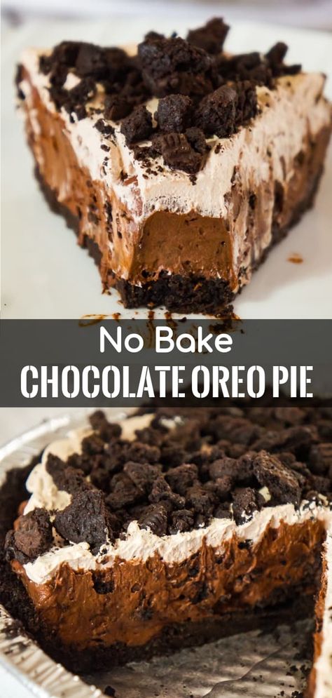 Oreo Chocolate Cream Pie, Chocolate Pudding Cheesecake Pie, Fall Dessert Recipes Chocolate, Chocolate Freezer Pie, Chocolate Instant Pudding Desserts, Dairy Free Birthday Treats, Chocolate Summer Desserts Easy, Moist Desserts, Chocolate Oreo Dessert