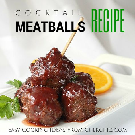 Easy Entertaining! Cocktail Meatballs Recipe  Quick to make! With just 3 ingredients, this simple to make meatball recipe  is perfect for entertaining and a party favorite.  Ingredients:      * 8 oz.  Cherchies® Cranberry Hot Pepper Jam (Cherchies® Strawberry Hot       Pepper Jam or Cherchies® Cherry Hot Pepper Jam would also work)     * 12 oz. Chili Sauce     * 1 1/2 lbs. small frozen meatballs  Preparation:  Mix Cherchies® Cranberry Hot Pepper Jam (if you prefer sweeter meatballs,  try Cher... Jam Meatballs, Shower Meatballs, Hot Pepper Jam, Cocktail Meatball Recipes, Sweet Meatballs, Horderves Appetizers, Ground Beef Recipes Mexican, Pepper Jam, Cocktail Meatballs