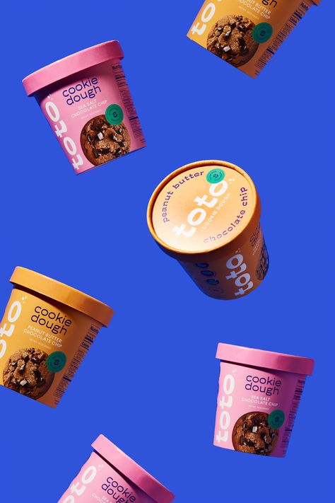 A Sweet, Sweet Design By Wonderkind For Cookie Dough Company Toto | Dieline - Design, Branding & Packaging Inspiration Kitchen Branding, Sauce Design, Blogs Ideas, Cream Branding, Biscuits Packaging, Ad Inspiration, Cream Packaging, Cookies Branding, Healthy Cookie