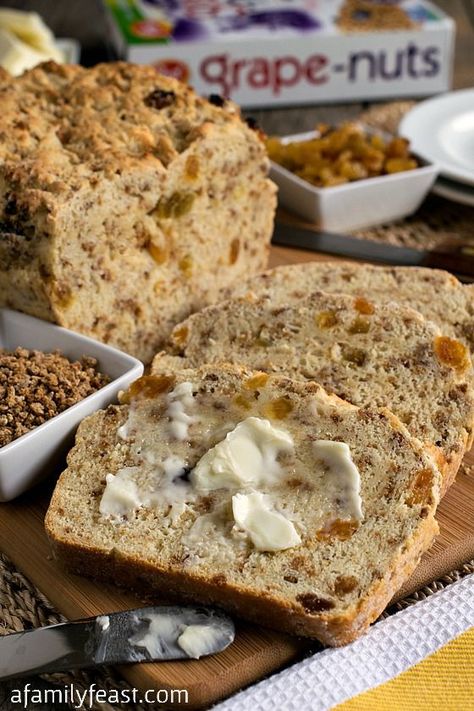 Grape Nuts Recipes, Grape Nuts Cereal, Cereal Bread, Nut Dessert, Grape Nuts, Wheat Recipes, Grape Recipes, Fruit Bread, Banana Nut Bread