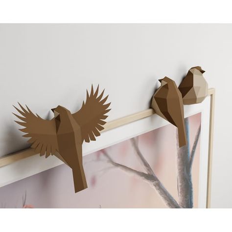 Bird Paper Craft, Paper Beads Template, Bird Template, Frame 3d, Cardboard Sculpture, Origami 3d, Paper Games, Paper Birds, Paper Illustration