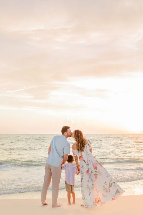 Family Of 3 Beach Pictures Poses, Destin Florida Family Beach Pictures, Family Picture Poses For 3 Beach, Family Photo On The Beach, Beach Photoshoot Ideas Family Of 3, Family Sunset Beach Pictures, Beach Poses With Kids, Family Of 3 Photo Ideas Beach, Family Of 3 Beach Pictures