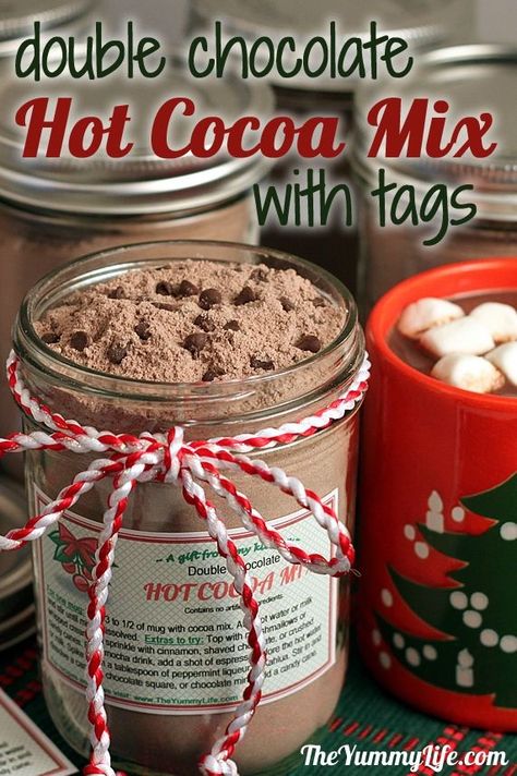 Hot Cocoa Mix Gift, The Yummy Life, Hot Cocoa Mix Recipe, Hot Chocolate Mix Recipe, Mix In A Jar, Homemade Dry Mixes, Homemade Hot Chocolate Mix, Diy Hot Chocolate, Homemade Hot Cocoa