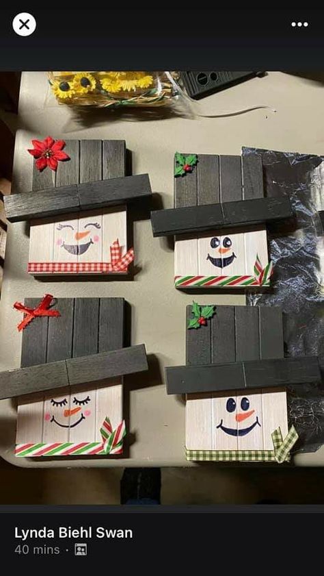 Snowmen Jenga Blocks, Snowman Jenga Block, Dollar Tree Jenga Block Snowman, Jenga Block Snowman Ornaments, Jenna Block Christmas Ornaments, Jenga Block Crafts Diy Dollar Tree Christmas, Jenna Block Christmas Crafts, Jenga Blocks Christmas Crafts, Jenga Block Crafts Christmas