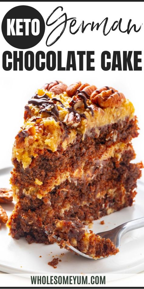 Almond Flour German Chocolate Cake, Keto German Chocolate Frosting, Low Carb German Chocolate Cake, Keto German Recipes, Healthy German Chocolate Cake, Keto Cake Mix Recipe, Sugar Free German Chocolate Cake, Keto German Chocolate Cake, Low Carb Cakes