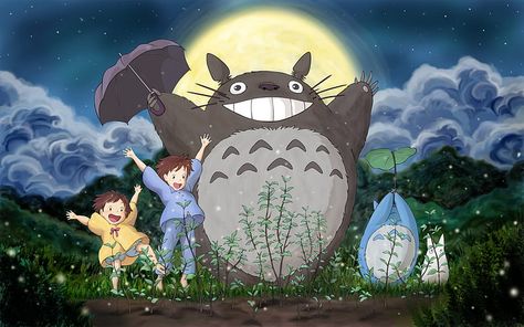 Totoro growing plants, totoro, big fluffy thing, acorn tree, neighbor, HD wallpaper Totoro Mei Satsuki, Totoro Mei, Ghibli My Neighbor Totoro, Printed Silk Fabric, Female Cartoon Characters, Hand Embroidery Kits, Sunflower Wallpaper, Bird Artwork, Graphic Wallpaper