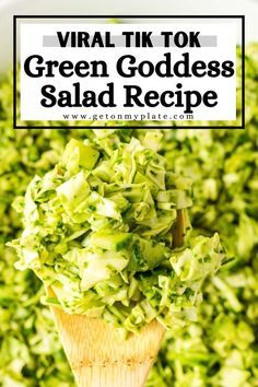 This Tik Tok Green Goddess Salad combines crunchy green veggies with a to-die-for vegan green goddess salad dressing! It lives up to the hype! Goddess Salad Recipe, Salad Tiktok, Green Goddess Salad Recipe, Goddess Dressing Recipe, Green Salad Dressing, Green Goddess Salad Dressing, Green Goddess Salad, Goddess Salad, Baked By Melissa