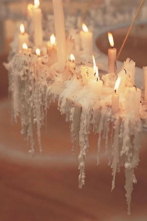 wedding ideas with candles hanging melted candles decor onestylishdayuk Candle In The Wind, Ivy House, Dripping Candles, Candle Aesthetic, Melting Candles, Noel Christmas, White Candles, Candle Lanterns, New Wall