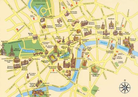 London Attractions Map, London Tourist Map, Thames River London, London Tourist Attractions, London City Map, London Metro, London Walking Tours, London Sightseeing, Walks In London