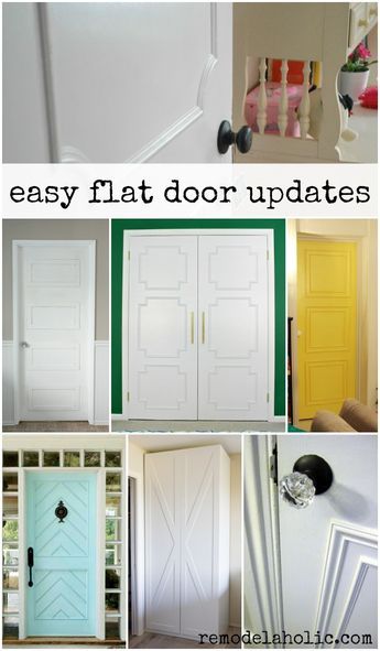 Easily update flat doors with molding -- lots of different styles and inspiration! @Remodelaholic Diy Door Moulding, Adding Molding To Doors, Flat Doors, Door Update, Pintu Interior, Flat Door, Door Molding, Door Makeover, Bedroom Doors