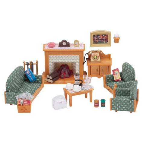 Calico Critters Furniture, Girls Bedroom Sets, Calico Critters Families, Fireplace Logs, Family Furniture, Pretend Play Toys, Modern Dollhouse, Calico Critters, Comfy Sofa