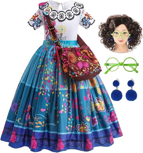 ATIMIGO Mirabel Isabella Dress Halloween Costume Cosplay Outfit for Kids Girls with Wig Glasses Bag Accessories Outfit For Kids, Dress Hairstyles, Dress Halloween Costume, Costume Cosplay, House Dress, Halloween Dress, Cosplay Outfits, Cartoon Kids, Disney Frozen