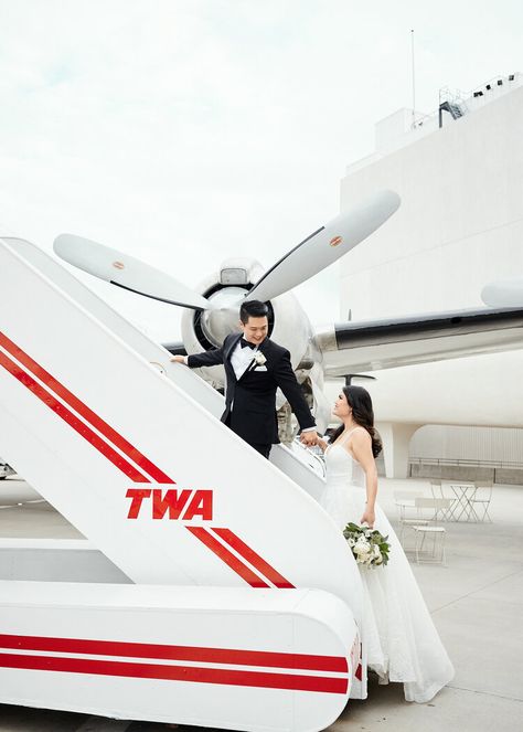 Airport Wedding Photos, Airport Hangar Wedding, Twa Hotel Engagement Shoot, Proposal Speech, Post Wedding Photoshoot Hotel, Line Hotel Dc Wedding, Modern Fall, Places To Get Married, Ceremony Music