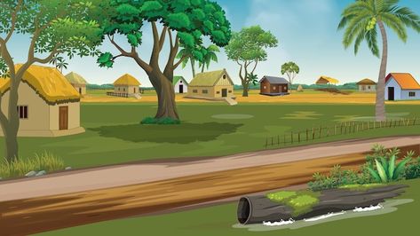 Vector poor house natural village vector... | Premium Vector #Freepik #vector #inside #cartoon-grass #cartoon-room #land Cartoon Village Background, Village Background Indian, Village Vector, Cartoon Village, Village Images, Cartoon Room, Cartoon Grass, Village Scene Drawing, Village Background