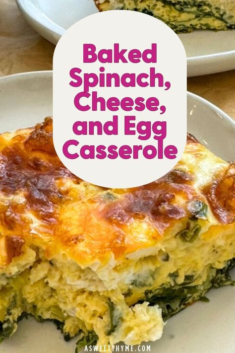 Elevate your breakfast or brunch with our irresistible Baked Spinach, Cheese, and Egg Casserole Recipe. This hearty dish is a delightful way to begin your day, loaded with nutritious spinach, melty cheese, and baked eggs. Baked Egg Dishes Breakfast, Healthy Egg Casserole Recipes Breakfast, Potato Spinach Egg Bake, Cheesy Spinach Potato Egg Casserole, Spinach Egg Cheese Casserole, Spinach Egg Casserole Breakfast, Egg Spinach Casserole Recipes, Spinach And Egg Skillet With Cheese, Cheesy Egg Bake Breakfast Casserole