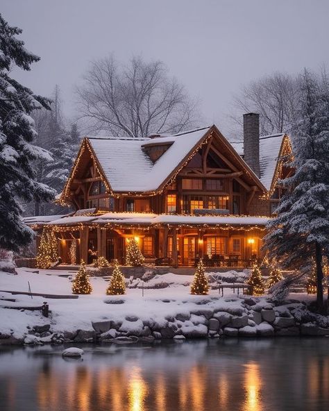 Dream Cottage, Winter Scenery, Cabin Life, Winter Pictures, Winter Landscape, Log Homes, Winter Decor, In The Woods, Log Cabin