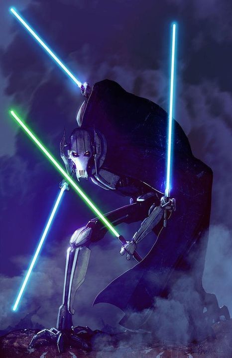 Star Wars Illustration, Hibachi Grill, General Grievous, Star Wars Painting, Star Wars Character, Star Wars Sith, Cuadros Star Wars, Stars Wars, Star Wars Film