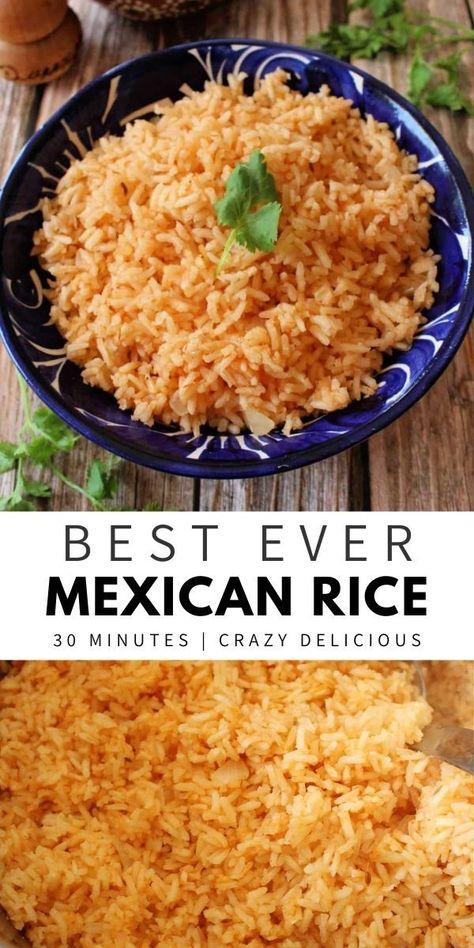 Arroz Mexicano (Mexican rice) is a staple side dish that's ready in under 30 minutes. Fluffy, incredibly tasty, and the perfect compliment to your Mexican dishes. Mexican Rice Side Dish, Rice Side Dish Recipes, Mexican Rice Recipes, Rice Side Dishes, Easy Rice Recipes, Mexican Rice, Mexican Cooking, Hispanic Food, Mexican Food Recipes Easy