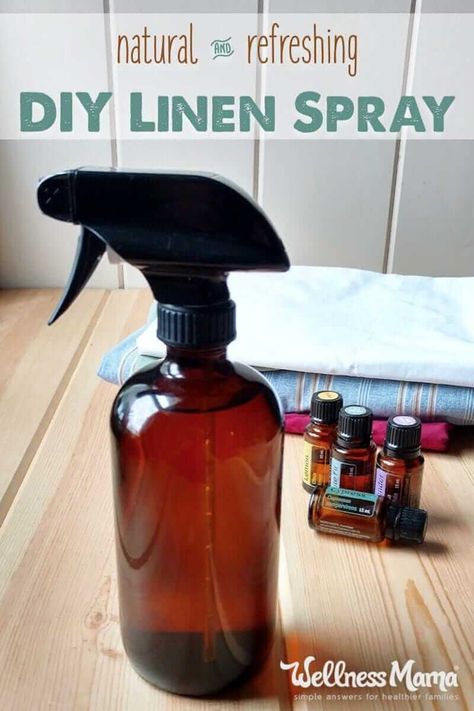 Linen Spray for the Natural Home (DIY Recipe) | Wellness Mama Homemade Linen Spray, Linen Spray Recipe, Linen Spray Essential Oils, Diy Linen Spray, Fabric Refresher, Sleep Spray, Homemade Essential Oil, Wellness Mama, Essential Oil Spray