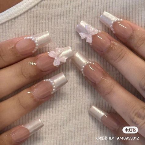 Unghie Sfumate, Coffin Shape, Pearl Nails, Nails Diy, Soft Nails, Nails Spring, Franklin Tn, Diy Spring, Kawaii Nails