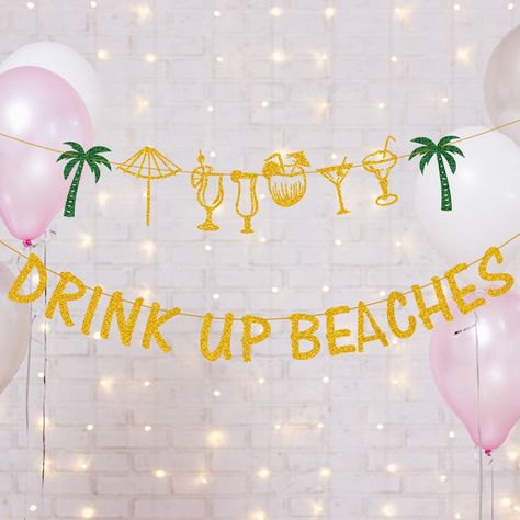 Beach Party Decor Ideas, Beach Themed 40th Birthday Party, Beach I’m 40 Party, Glitter Pool Party, Beach Birthday Ideas For Adults, Beach Themed Party For Adults Decoration, Beach 50th Birthday Party, 21st Beach Birthday Ideas, Beach Bachelorette Decorations