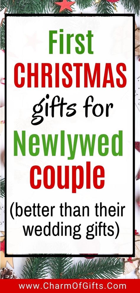 Best Christmas gifts for newlyweds that are celebrating their first holiday season as new husband and wife. Unique ideas for daughter-in-law, sister, friend, etc. that they will absolutely love New Wife Gifts, Newlywed Christmas Gift Ideas, Christmas Traditions For Newlyweds, Gifts For Sister In Law Wedding, Christmas Gifts Daughter In Law, Christmas Present For Sister In Law, Christmas Gifts For Wife From Husband, Christmas Gift For Engaged Couple, Couples First Christmas Ideas