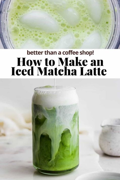 At Home Matcha Recipe, Matcha With Almond Milk, Matcha Late At Home, How To Make Iced Matcha, Best Iced Matcha Latte Recipe, How To Make Matcha At Home, Home Latte Recipe, At Home Matcha Latte, How To Make A Matcha Latte At Home