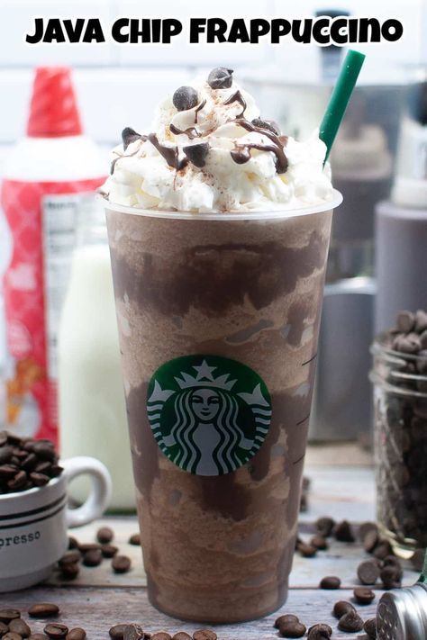 Starbucks Recipes Java Chip Frappuccino, Java Chip Frappuccino Starbucks, How To Make Homemade Frappuccino, Homemade Java Chip Frappachino, Make Your Own Frappuccino, Starbucks Frappe At Home, How To Make A Java Chip Frappuccino, How To Make Starbucks Fraps At Home, Java Chip Frappachino Starbucks