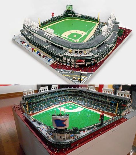 Lego Baseball, Wrigley Field Chicago, Lego Sports, City Ideas, Lego Building Blocks, Diy Lego, Doll Museum, City Downtown, Baseball Park