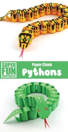 Halloweenpyssel Barn, Paper Snake, Kunst For Barn, Snake Craft, Snake Crafts, Daintree Rainforest, Paper Chain, Stem Steam, Cool Paper Crafts