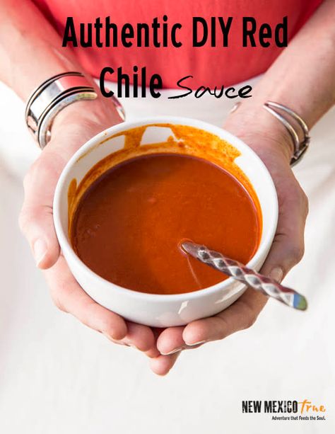 New Mexican Recipes | Red Chile Sauce | New Mexico True Red Chile Sauce Recipe, Mexico Tourism, Red Chile Sauce, Red Chili Sauce, Mexican Sauce, How To Make Red, Chile Sauce, Mexico Food, Red Chile