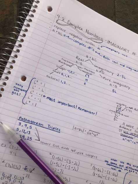 #notes #study #school #notestostudy #math #algebra #complex #numbers #imaginary #schoolsucks #radical #irratical #pureimaginary #equations #inspo #aesthetic #lol #hehe Algebra Aesthetic Notes, Math College Aesthetic, College Algebra Notes Aesthetic, Algebra 2 Aesthetic, Linear Algebra Aesthetic, Complex Numbers Notes, Algebra 2 Notes Aesthetic, Math Book Aesthetic, Algebra Notes Aesthetic