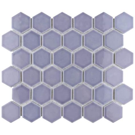 Hexagon Floor, Fireplace Facade, Hall Bathroom, Merola Tile, Porcelain Mosaic Tile, Hexagonal Mosaic, Flooring Store, Mosaic Flooring, House Tiles