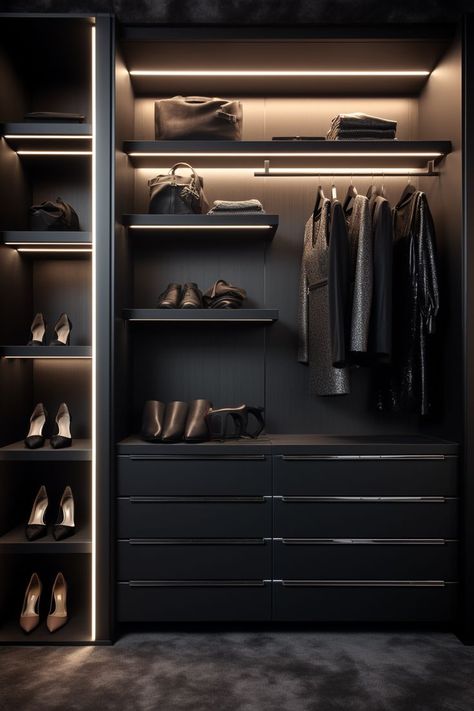 Open Walking Closet Ideas, Amazing Wardrobe Designs, Minimalist Bedroom Wardrobe, Walk In Closet Aesthetic, Wardrobe Design Bedroom Modern Luxury, Walkin Closet Ideas, Walk In Robe Ideas, Closet Design Plans, Bedroom Wardrobe Designs