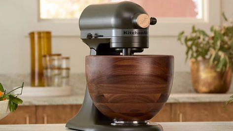 Wall Oven Microwave, Countertop Appliances, Head Stand, Simply Recipes, Bowl Designs, Stand Mixer, Wooden Kitchen, Nature Themed, Wood Bowls