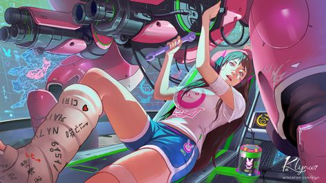 ArtStation - dva, KLYN007 007 Dva Aesthetic, Diva Overwatch, D.va Icons, D.va Wallpaper, D.va Art, Dva Overwatch, D.va Overwatch, Persona 5 Anime, Overwatch Comic