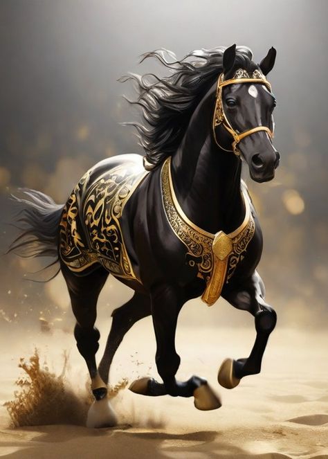 The majestic profile of the Arabian horse, with its distinctive head, arched neck Paint Arabian Horse, Arabic Horse Wallpaper, Krishna Arjuna, Warrior Horse, Aesthetic Horses, Black Arabian Horse, Arabic Horse, Horse Printable, Egyptian Arabian Horses