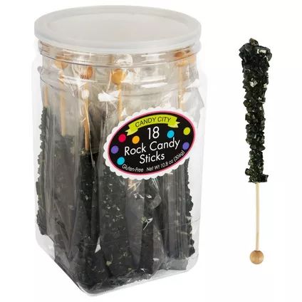 Purple Rock Candy, Black Candy Buffet, Red Candy Buffet, Purple Candy Buffet, Rock Candy Sticks, Candy Display, Black Candy, Purple Candy, Candy Sticks