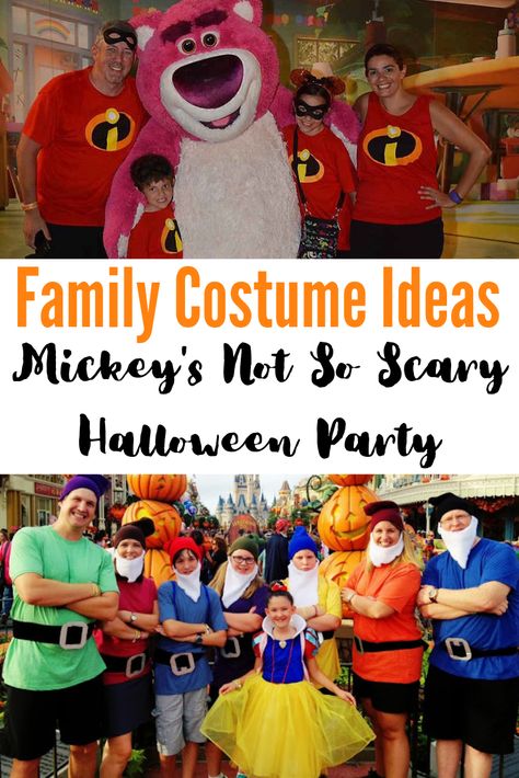 Easy and cute family Halloween costume ideas for Mickey's Not So Scary Halloween Party at Walt Disney World #mnsshp #disneyworld #halloween Mickeys Halloween Party Costumes, Halloween Party Photos, Disney Family Costumes, Family Costume Ideas, Halloween Costumes For Big Kids, Mickeys Not So Scary Halloween, Disney Halloween Parties, Disney World Halloween, Mickey Halloween Party